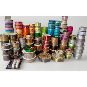 Huge Lot Decorative & Wired Ribbon Holiday Craft Wreath Gift Wrap Decor